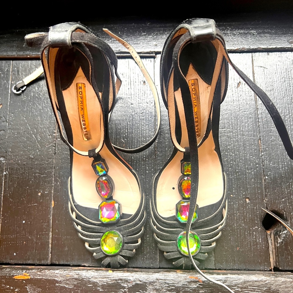 Sophia Webster Black Suede Heels